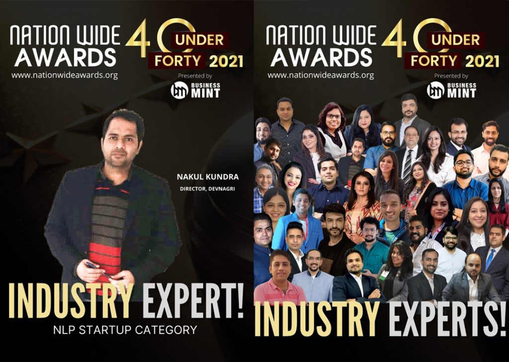 Director of Devnagri, Nakul Kundra Honoured by The 2021 Business Mint’s Nationwide Awards 40 under 40 industry experts